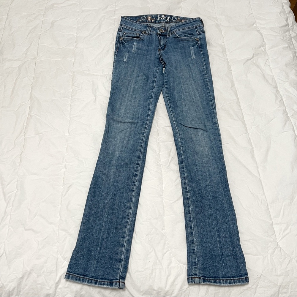 Y2K Jeans with Embroidered Pockets